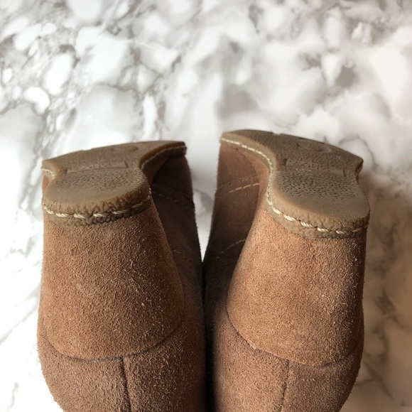 Franco Sarto Mocha Brown or Latte Brown Coloured Lace Up Suede Wedges - Picture 11 of 14